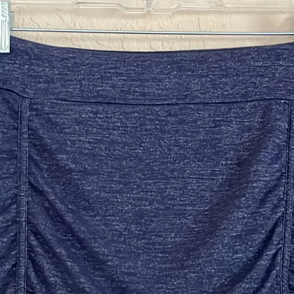 Athleta Twisted Ruched Skirt Womens Size S Blue Metallic Stretch Travel Casual